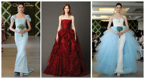 Barevné svatební šaty jsou hitem nových kolekcí slavných návrhářů