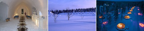 Kaple v Kakslauttanenu a sněhová i skleněná iglú