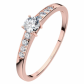 Dafne R Briliant krásný zásnubní prsten z růžového zlata s brilianty