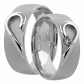 Cygnus White snubní prsteny s půleným srdcem