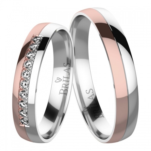 Viola Colour RW-snubní prsteny z červeného a bílého zlata
