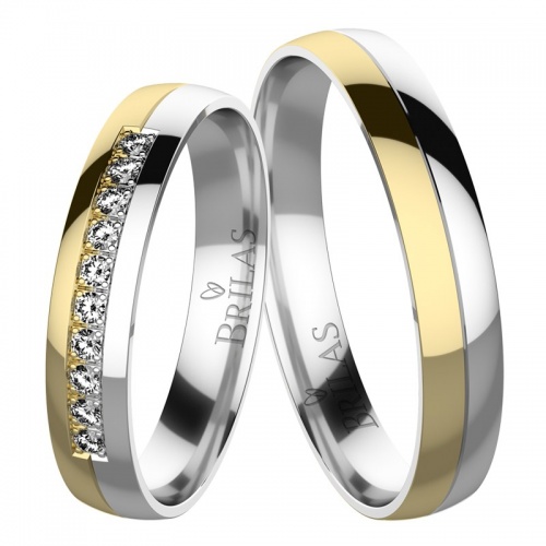 Viola Colour GW-snubní prsteny ze žlutého a bílého zlata