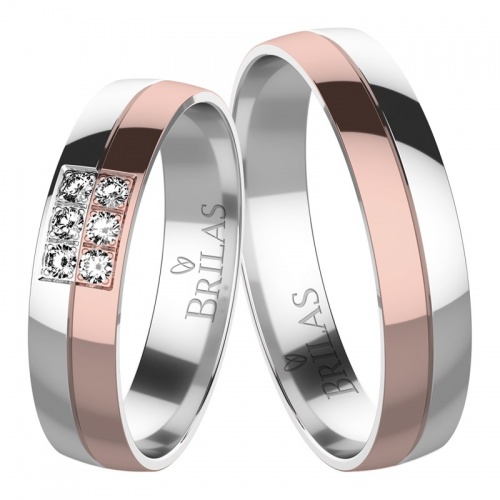 Dita Colour RW-krásné snubní prsteny z kombinovaného zlata