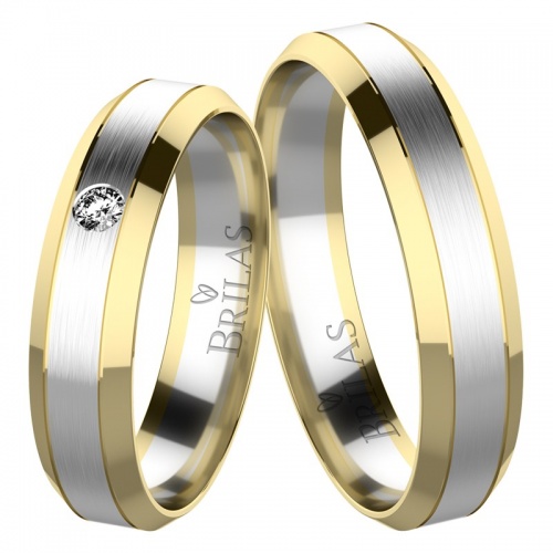 Julius Colour GW -snubní prsteny z kombinovaného zlata