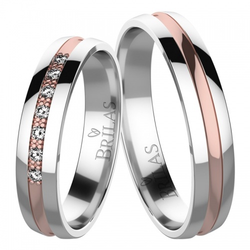 Orfe Colour RW  - kouzelné snubní prsteny z červeného a bílého zlata 