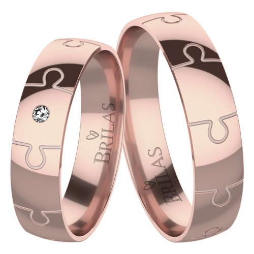 Puzzle Red -snubní prsteny pro mladé páry