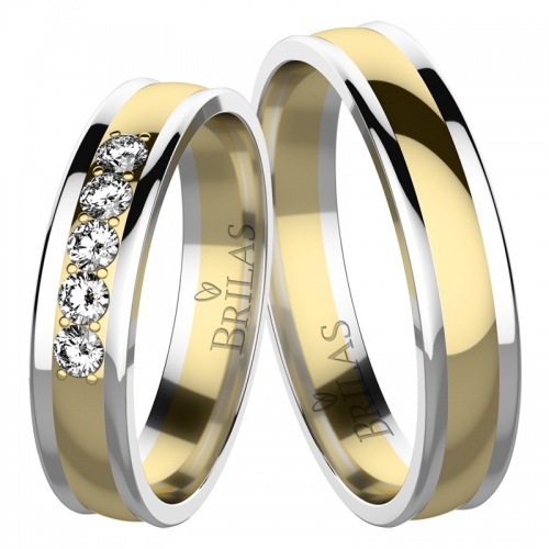 Nikola Colour WG - snubní prsteny ze žlutého a bílého zlata