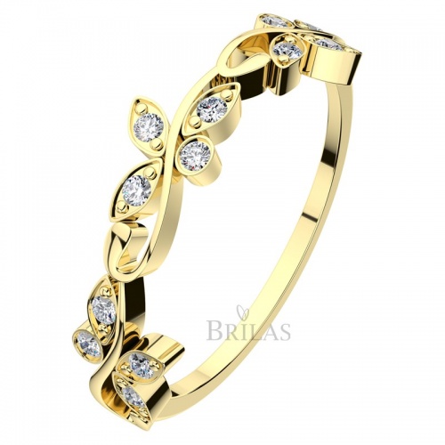 Jarilo Gold -prsten s motýlky ze žlutého zlata