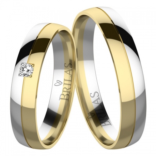 Korina Colour GW-elegantní snubní prsteny v kombinaci žlutého a bílého zlat