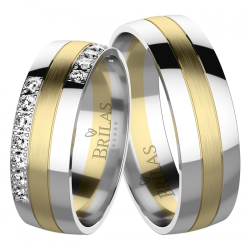 Trojan Colour GW-snubní prsteny z kombinovaného zlata