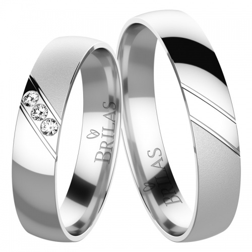 Sisera White-snubní prsteny z bílého zlata
