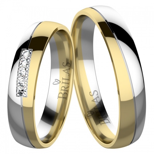 Evelyna Colour GW-snubní prsteny z bílého a žlutého zlata