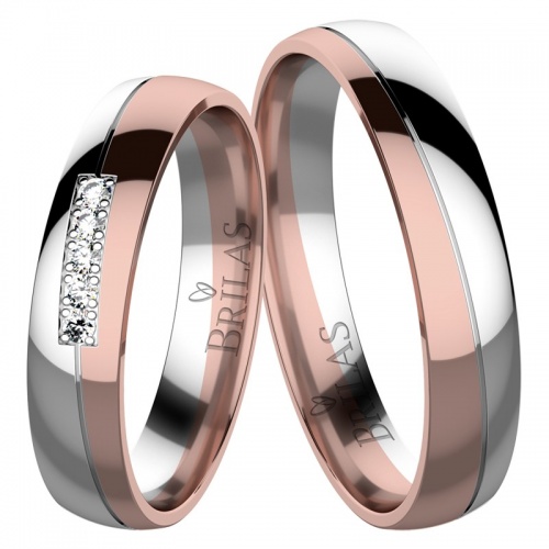 Evelyna Colour RW - snubní prsteny z bílého a červeného zlata