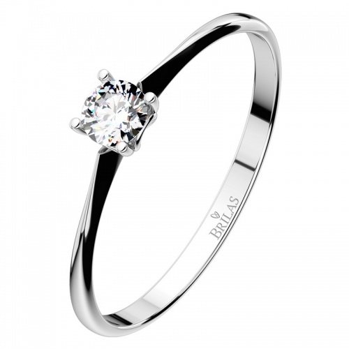 Lyra White-tradiční zásnubní prsten z bílého zlata