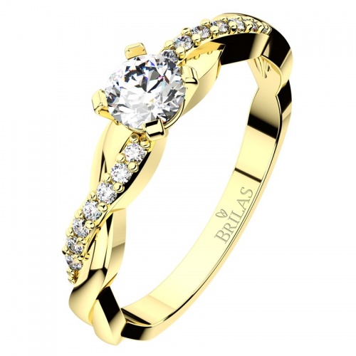 Luciana Gold -vznešený zásnubní prsten ve žlutém zlatě