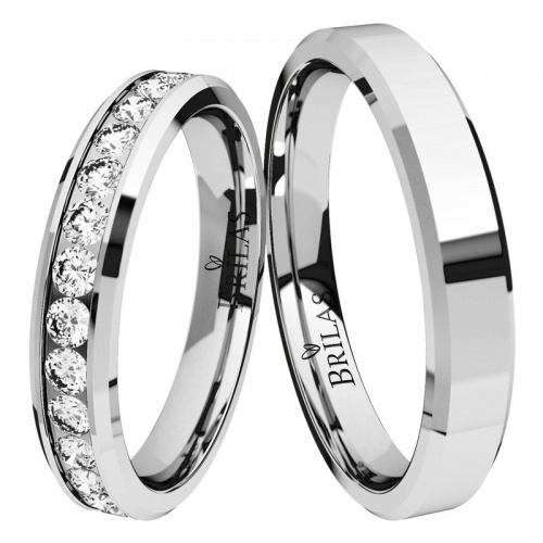Auris White - lesklé snubní prsteny z bílého zlata