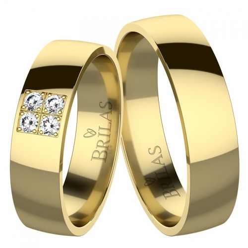 Malena Gold Briliant-snubní prsteny ze žlutého zlata