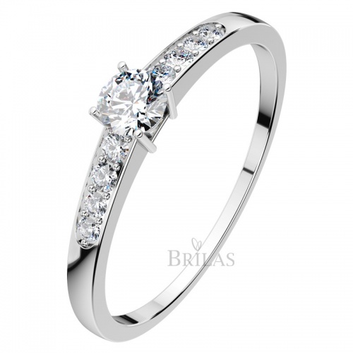 Dafne W Briliant-krásný zásnubní prsten z bílého zlata s brilianty