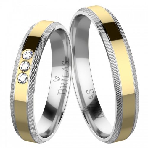 Tango Colour GW-snubní prsteny ze žlutého a bílého zlata