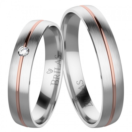 Connie Colour RW-snubní prsteny z červeného a bílého zlata