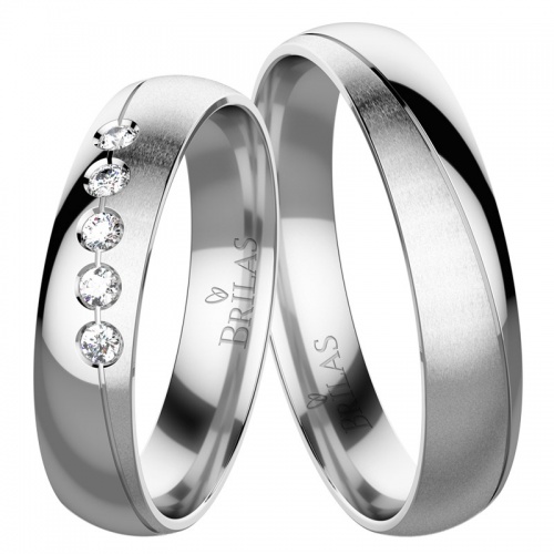Bizaku White-snubní prsteny z bílého zlata