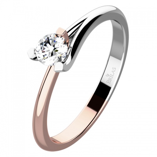 Polina Colour RW Briliant -prsten z bílého a růžového zlata