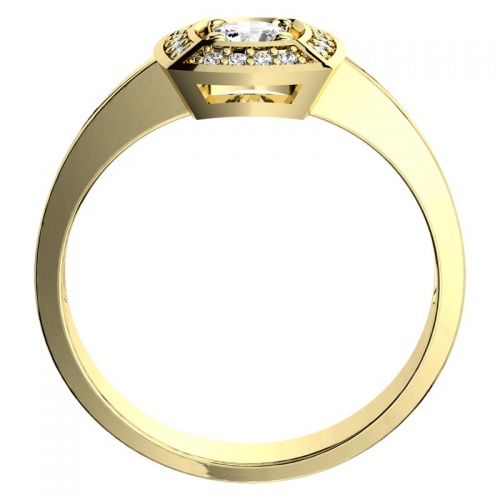 Miron Gold - okázalý zásnubní prsten ze žlutého zlata 