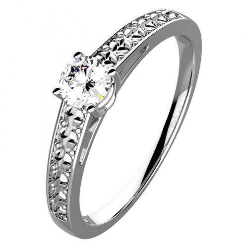 Milena White  - zásnubní prsten z bílého zlata 