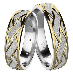 Kora Colour GW-snubní prsteny ze žlutého a bílého zlata