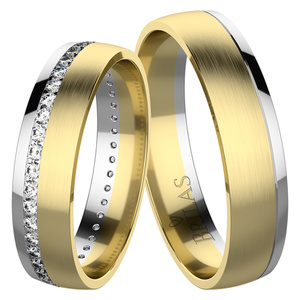 Desirat Colour GW - snubní prsteny ze žlutého a bílého zlata