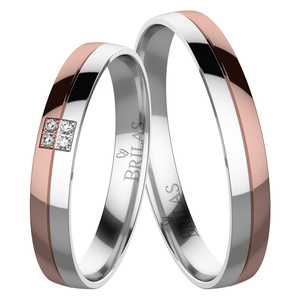 Hana Colour RW-snubní prsteny z bílého a červeného zlata