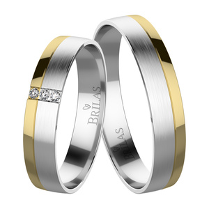 Petra Colour GW-snubní prsteny z bílého a žlutého zlata