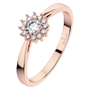 Angelína Princess Red - zásnubní prsten z růžového zlata
