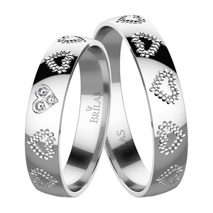 Label White-snubní prsteny z bílého zlata