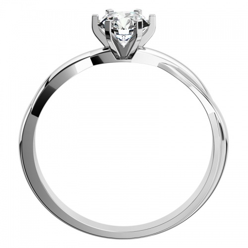 Popelka W Briliant - zásnubní prsten z bílého zlata s briliantem
