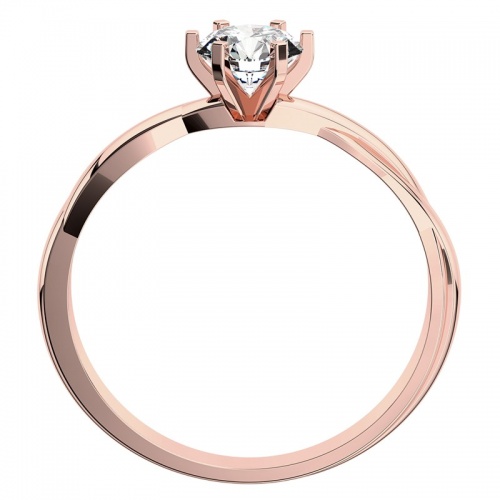 Popelka R Briliant - zásnubní prsten z růžového zlata s briliantem