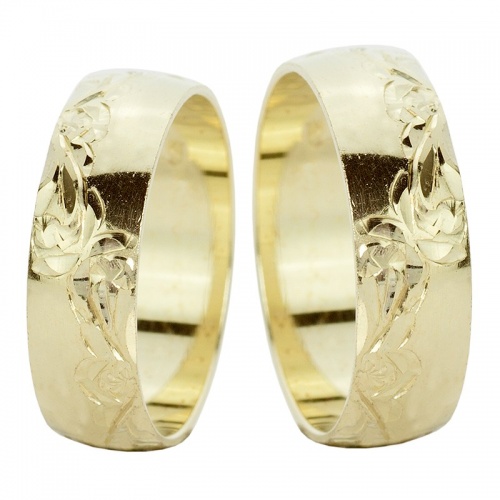 Botanica-snubní prsteny ze žlutého zlata