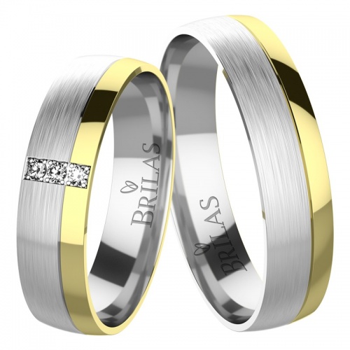 Ottavia Colour GW-snubní prsteny ze žlutého a bílého zlata