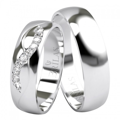 Perun White Briliant snubní prsteny z bílého zlata s brilianty