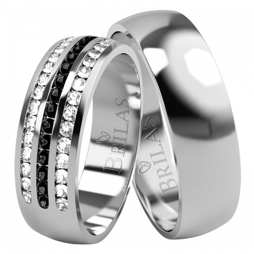 Rami White Briliant snubní prsteny z bílého zlata