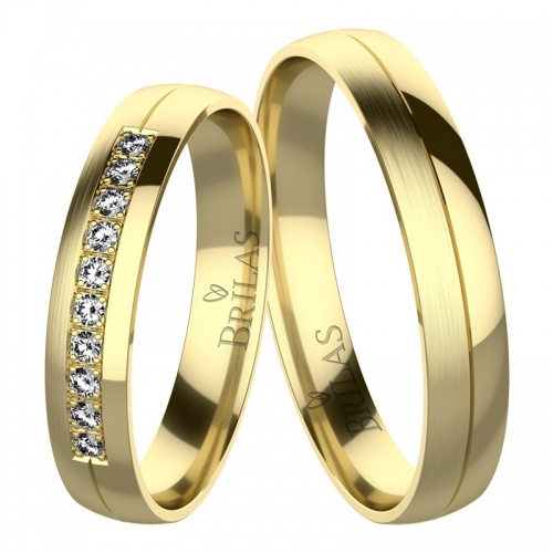 Fannia Gold Briliant snubní prsteny ze žlutého zlata s diamanty