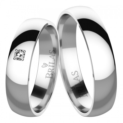 Dalie White  jednoduché snubní prsteny z bílého zlata