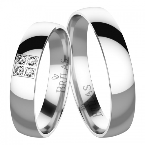 Sisi White snubní prsteny z bílého zlata