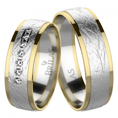 Modesto Colour GW snubní prsteny z bílého a žlutého zlata