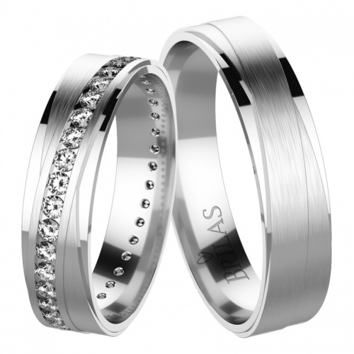 Xali White snubní prsteny z bílého zlata