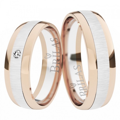 Beautiful Ring RW moderní snubní prsteny z bílého a červeného zlata