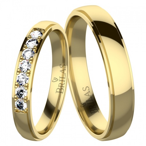 Angelika 7 Gold snubní prsteny ze žlutého zlata