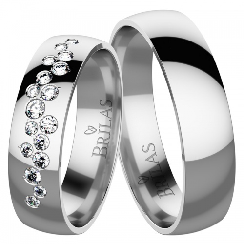 Azura White snubní prsteny z bílého zlata