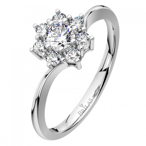 Arleta White honosný zásnubní prsten z bílého zlata