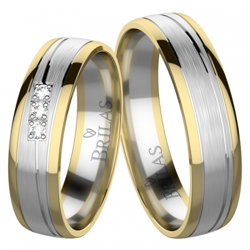 Johana Colour GW snubní prsteny z bílého a žlutého zlata